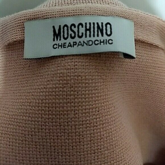 Moschino Cheap and Chic Dress Womens 4 Color Block Sweater Virgin Wool Italy - Picture 5 of 7